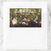 kerstboomversieringen rechthoekige sticker (Tas)