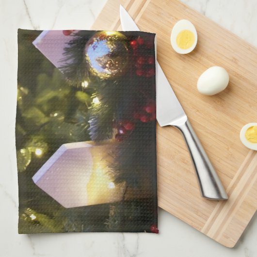 kerstboomversieringen theedoek (Quarter Fold)