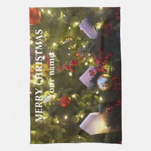 kerstboomversieringen theedoek (Verticaal)