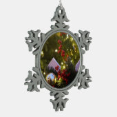 kerstboomversieringen tin sneeuwvlok ornament (Links)