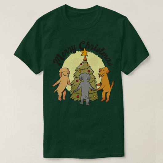 kerstboomversieringen van honden Koel cartoon topp T-shirt (Design voorkant)