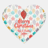  kerstboomversieringen voor feestdagen hart sticker (Voorkant)