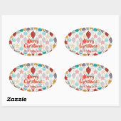  kerstboomversieringen voor feestdagen ovale sticker (Vel)