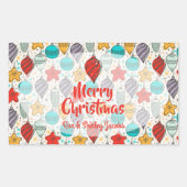  kerstboomversieringen voor feestdagen rechthoekige sticker (Voorkant)