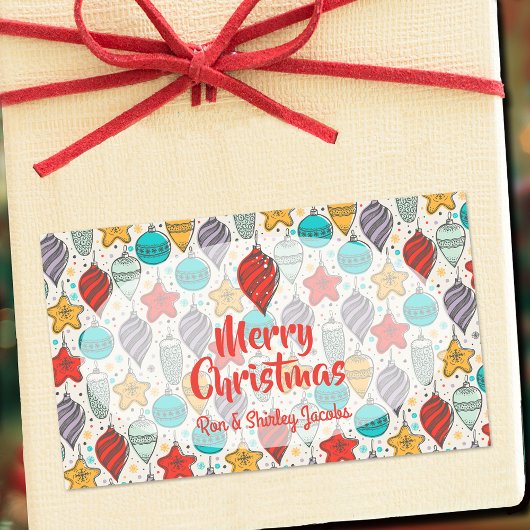  kerstboomversieringen voor feestdagen rechthoekige sticker