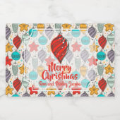 kerstboomversieringen voor feestdagen sparkling wijnetiket (Enkel label)