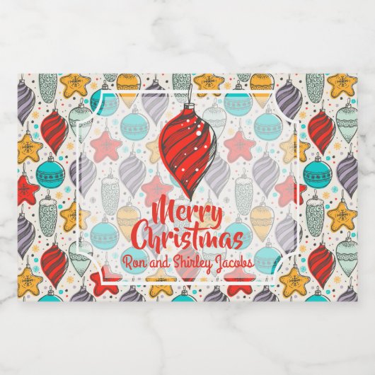  kerstboomversieringen voor feestdagen sparkling wijnetiket (Enkel label)