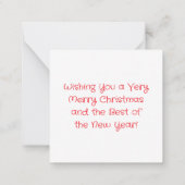 kerstboomversierkaart notitiekaartje (Achterkant)