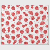 Kerstboomversierpatroon Cadeaupapier (Vlak)