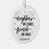 kerstboomversiescadeau voor buren Aangepast Keramisch Ornament (Rechts)