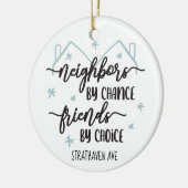 kerstboomversiescadeau voor buren Aangepast Keramisch Ornament (Links)