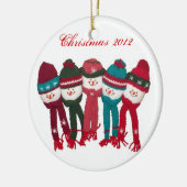  kerstboomversiet Snowmen Cute Color Keramisch Ornament (Links)