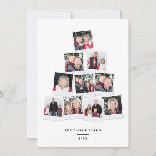 kerstboomvierkant Kinder fotocollage Feestdagenkaart (Voorkant)