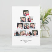 kerstboomvierkant Kinder fotocollage Feestdagenkaart (Staand voorkant)