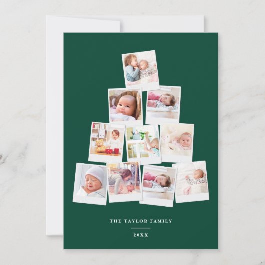 Kerstboomvierkant Kinder Multi-fotogalerie Feestdagenkaart (Voorkant)