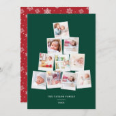 Kerstboomvierkant Kinder Multi-fotogalerie Feestdagenkaart (Voorkant / Achterkant)