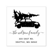 kerstboomvintage Feestdagen retouradres Zelfinktende Stempel (Design)