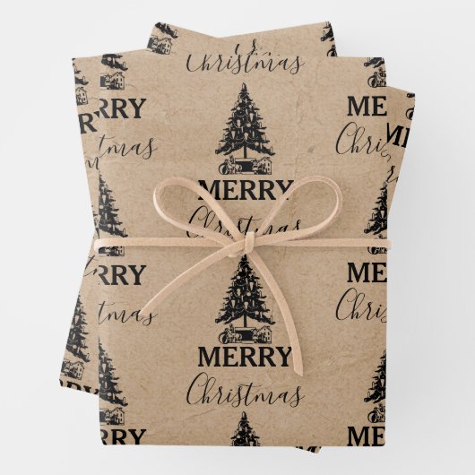  kerstboomvloek voor vrolijk kerstfeest inpakpapier vel (In situ)