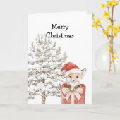 Kerstboomvos in een doos kaart (Gele Bloem)