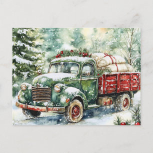 kerstboomwagen feestdagenkaart