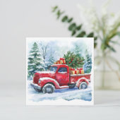 kerstboomwagen feestdagenkaart (Staand voorkant)