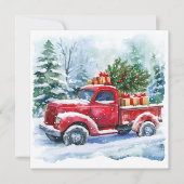 kerstboomwagen feestdagenkaart (Voorkant)