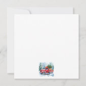 kerstboomwagen feestdagenkaart (Achterkant)