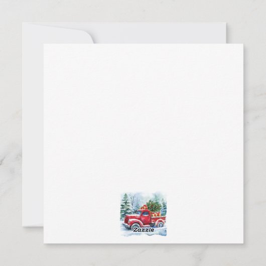 kerstboomwagen feestdagenkaart (Achterkant)