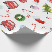 kerstboomwagen | Vakantiepatroon Cadeaupapier (Hoek)