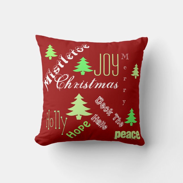 Kerstboomwensen Kussen (Voorkant)