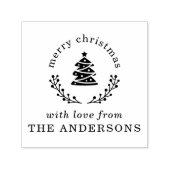 kerstboomWereldbol Kerstavond kerstcadeautje Zelfinktende Stempel (Design)