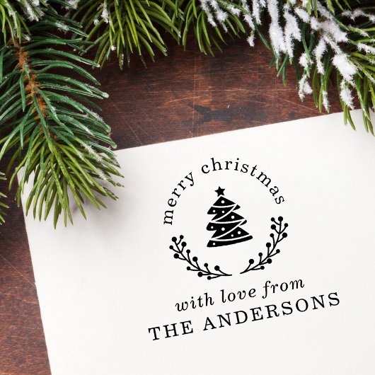 kerstboomWereldbol Kerstavond kerstcadeautje Zelfinktende Stempel