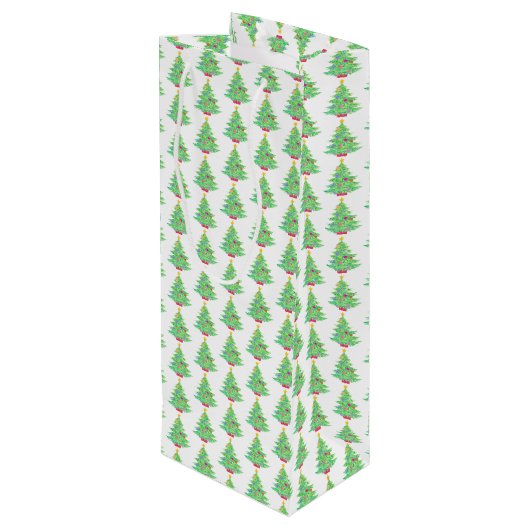 kerstboomwijn wijn cadeautas (Achterkant Gekanteld)