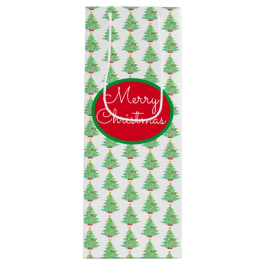kerstboomwijn wijn cadeautas (Voorkant)