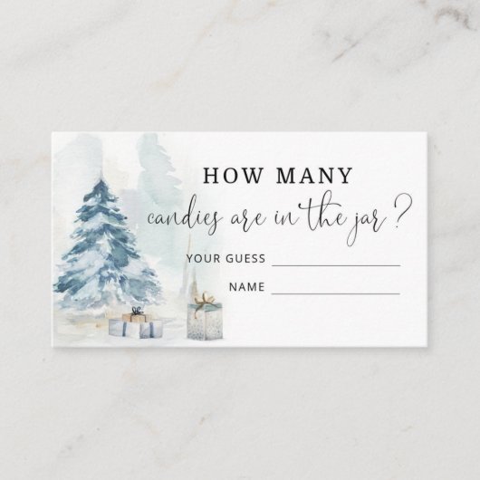 kerstboomwinter: hoeveel snoepjes kaart (Voorkant)