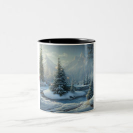 Kerstboomwinter Tweekleurige Koffiemok
