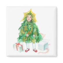 Kerstboomwinterse feestdagen schattig meisje