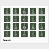 kerstboomwoorden vierkante sticker (Vel)