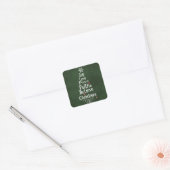 kerstboomwoorden vierkante sticker (Envelop)