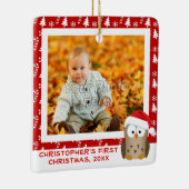 kerstboomwortel Aangepaste Kinderen/Baby/eerste fo Keramisch Ornament (Rechts)