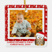 kerstboomwortel Aangepaste Kinderen/Baby/eerste fo Keramisch Ornament (Voorkant)