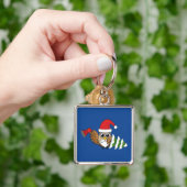 kerstboomwortel met Ax en Snowy Pine Tree Sleutelhanger (Hand)