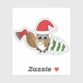 kerstboomwortel met Ax en Snowy Pine Tree Sticker (Vel)