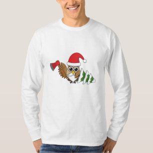kerstboomwortel met Ax en Snowy Pine Tree T-shirt
