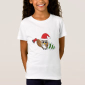 kerstboomwortel met Ax en Snowy Pine Tree T-shirt (Voorkant)