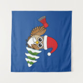 kerstboomwortel met Ax en Snowy Pine Tree Wandkleed (Voorkant (horizontaal))