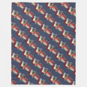 kerstboomwortel met kerstmankostuum en rood karf fleece deken (Voorkant)