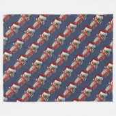 kerstboomwortel met kerstmankostuum en rood karf fleece deken (Voorkant (Horizontaal))