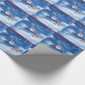 kerstboomwortel met schattig en kleurrijk vakantie cadeaupapier (Hoek)