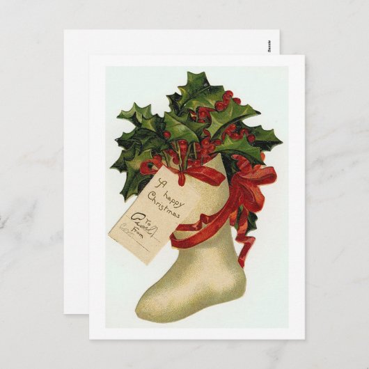 kerstboot feestdagenkaart (Voorkant / Achterkant)